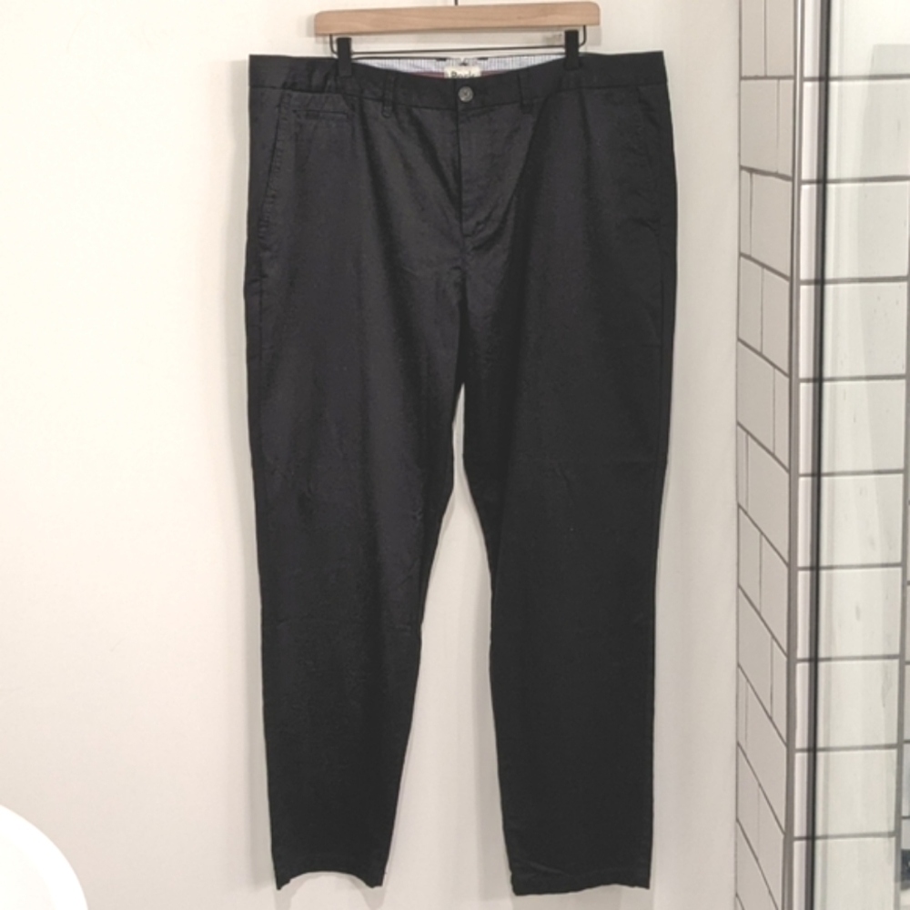 Perk Black Feel Good Chino Flat Front Slim Fit Stretch Pants
